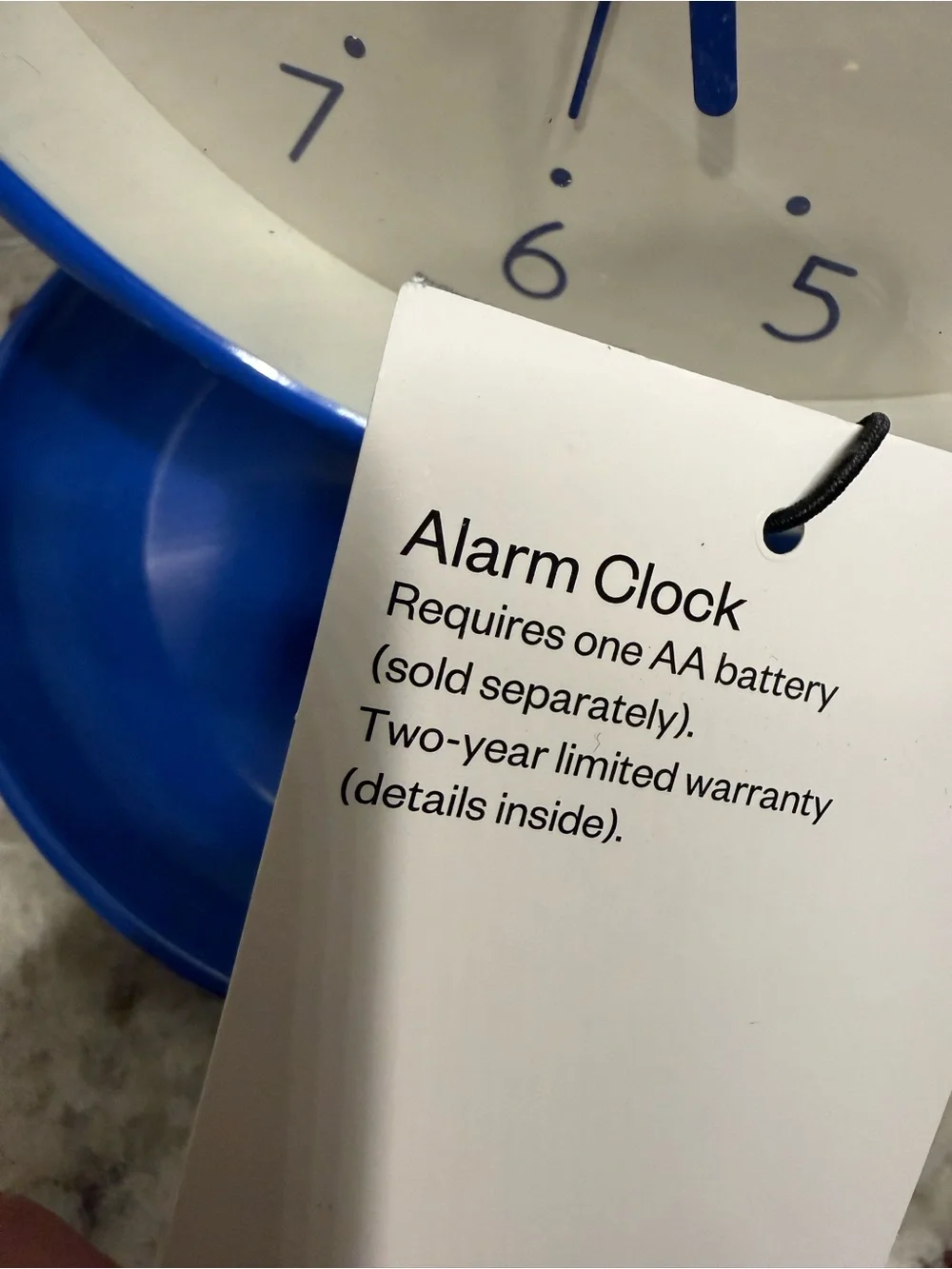 Blue Retro Alarm Clock with Trinket Tray - NWT